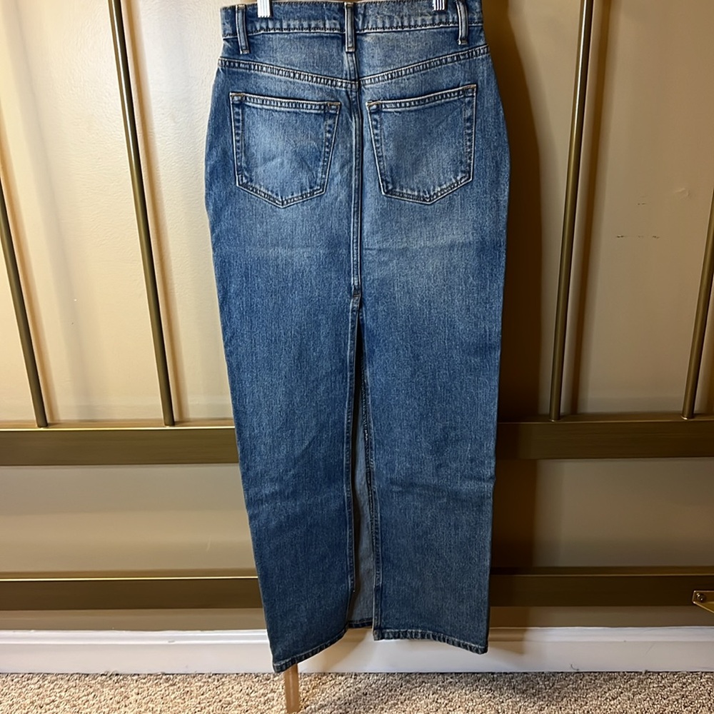 Reformation Daria Ultra High Rise Denim Maxi Skirt 25 - Picture 6 of 6